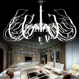 Dimmable Modern Contemporary Πολυέλαιος 15 Light Steel με Ακρυλική Απόχρωση