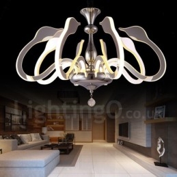 Dimmable Modern Contemporary 8 Light Steel Πολυέλαιος με Ακρυλική Απόχρωση