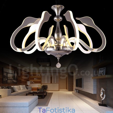 Dimmable Modern Contemporary 8 Light Steel Πολυέλαιος με Ακρυλική Απόχρωση Dimmable Modern Contemporary 8 Light Steel Πολυέλαιος με Ακρυλική Απόχρωση