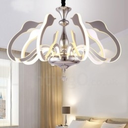 Dimmable Modern Contemporary 8 Light Steel Πολυέλαιος με Ακρυλική Απόχρωση
