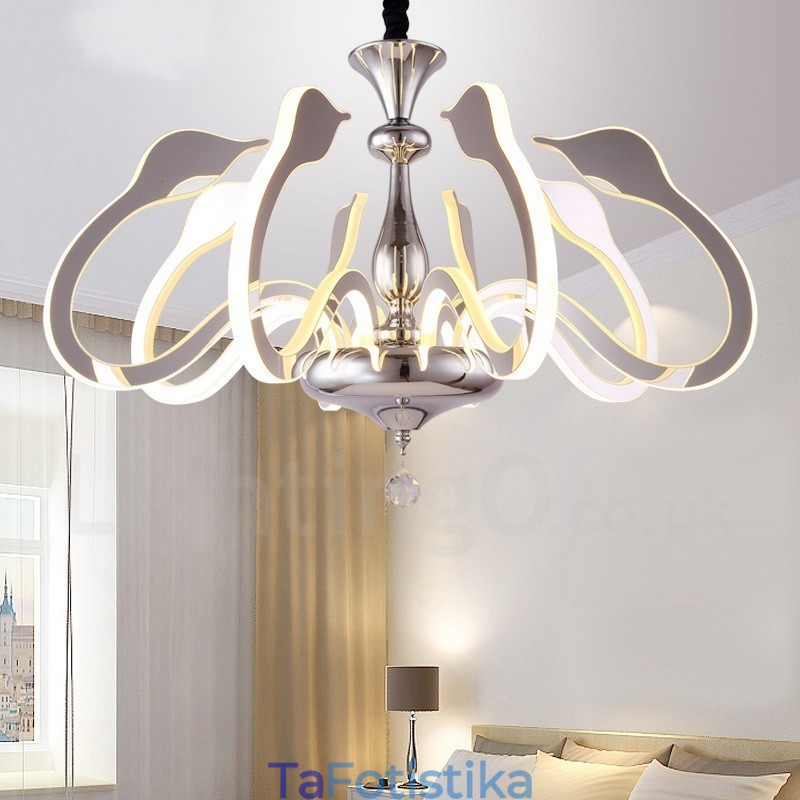 Dimmable Modern Contemporary 8 Light Steel Πολυέλαιος με Ακρυλική Απόχρωση