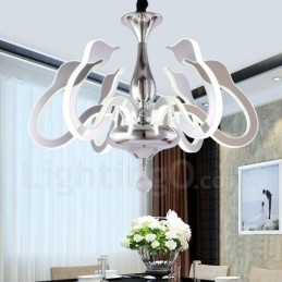 Dimmable Modern Contemporary 6 Light Steel Πολυέλαιος με Ακρυλική Απόχρωση