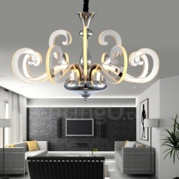 Dimmable Modern Contemporary Πολυέλαιος 12 Light Steel με Ακρυλική Απόχρωση