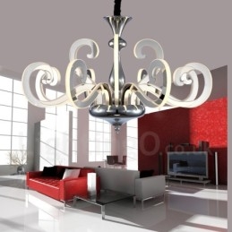 Dimmable Modern Contemporary Πολυέλαιος 12 Light Steel με Ακρυλική Απόχρωση