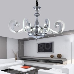 Dimmable Modern Contemporary 8 Light Steel Πολυέλαιος με Ακρυλική Απόχρωση