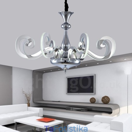 Dimmable Modern Contemporary 8 Light Steel Πολυέλαιος με Ακρυλική Απόχρωση Dimmable Modern Contemporary 8 Light Steel Πολυέλαιος με Ακρυλική Απόχρωση