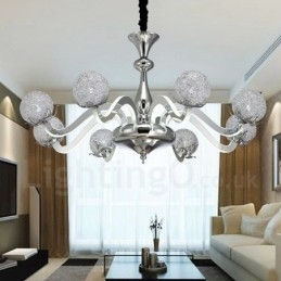Dimmable Modern Contemporary Πολυέλαιος από 8 ελαφρύ ατσάλι με σκιά από κράμα αλουμινίου