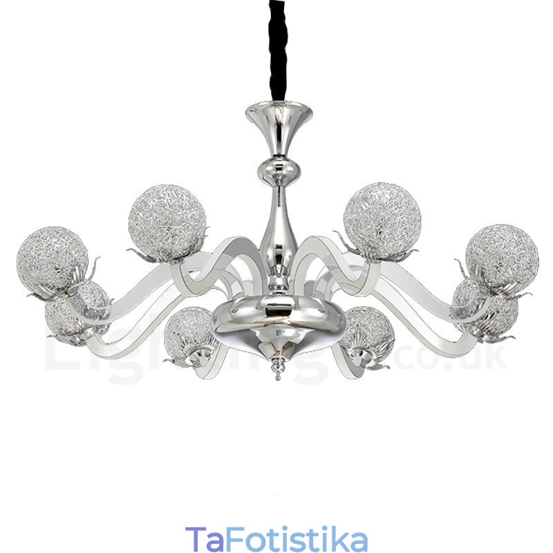 Dimmable Modern Contemporary Πολυέλαιος από 8 ελαφρύ ατσάλι με σκιά από κράμα αλουμινίου