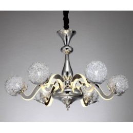 Dimmable Modern Contemporary 6 Light Steel Chandelier με σκιά από κράμα αλουμινίου