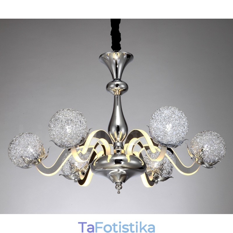 Dimmable Modern Contemporary 6 Light Steel Chandelier με σκιά από κράμα αλουμινίου