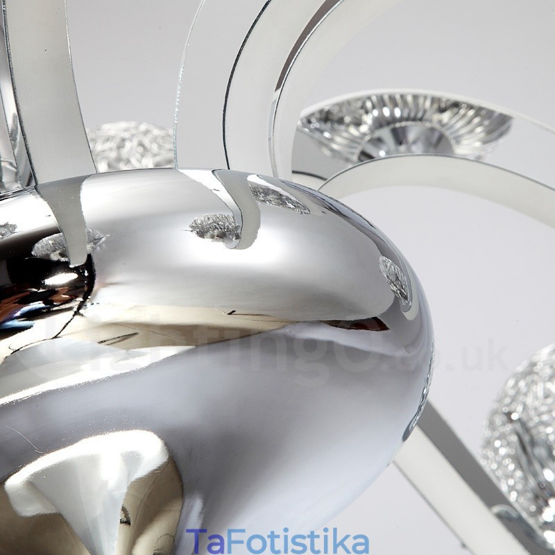 Dimmable Modern Contemporary 6 Light Steel Chandelier με σκιά από κράμα αλουμινίου
