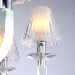 Dimmable Modern Contemporary Κρυστάλλινος πολυέλαιος 12 φωτός με γυάλινη απόχρωση