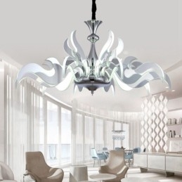 Dimmable Modern Contemporary Πολυέλαιος 15 Light Steel με Ακρυλική Απόχρωση