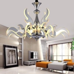 Dimmable Modern Contemporary Πολυέλαιος 12 Light Steel με Ακρυλική Απόχρωση