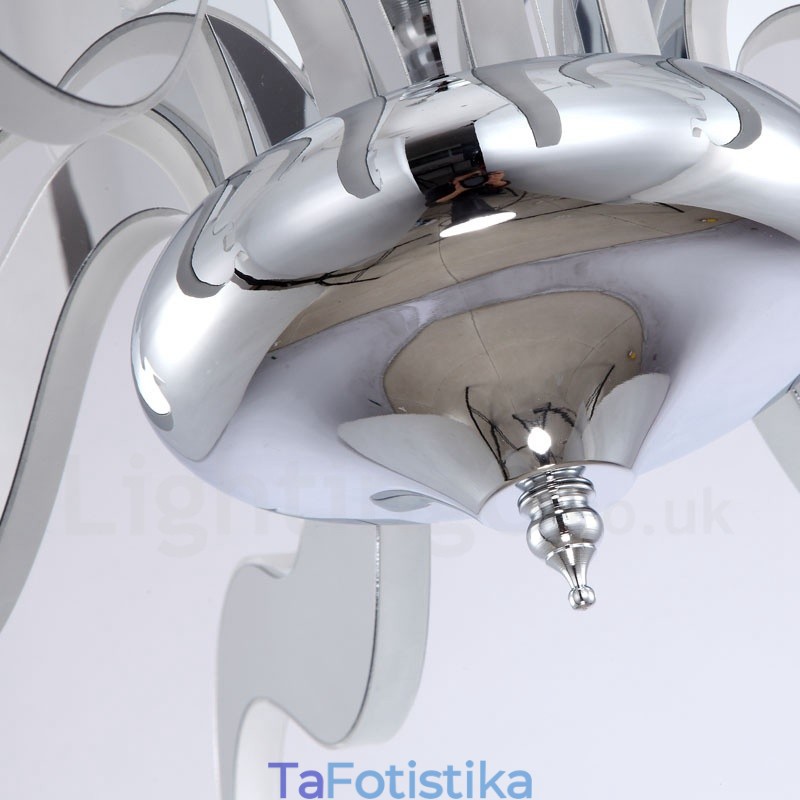 Dimmable Modern Contemporary Πολυέλαιος 12 Light Steel με Ακρυλική Απόχρωση