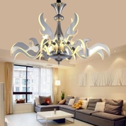 Dimmable Modern Contemporary Πολυέλαιος 12 Light Steel με Ακρυλική Απόχρωση
