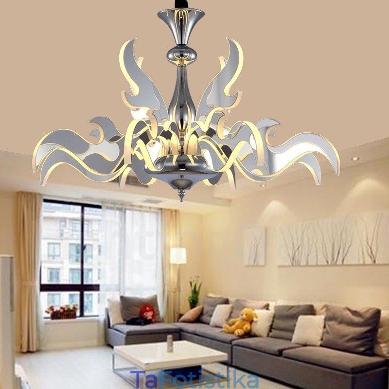 Dimmable Modern Contemporary Πολυέλαιος 12 Light Steel με Ακρυλική Απόχρωση