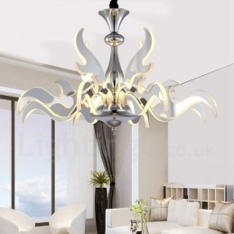 Dimmable Modern Contemporary Πολυέλαιος 12 Light Steel με Ακρυλική Απόχρωση