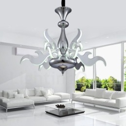 Dimmable Modern Contemporary 9 Light Steel Πολυέλαιος με Ακρυλική Απόχρωση