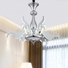 Dimmable Modern Contemporary 9 Light Steel Πολυέλαιος με Ακρυλική Απόχρωση