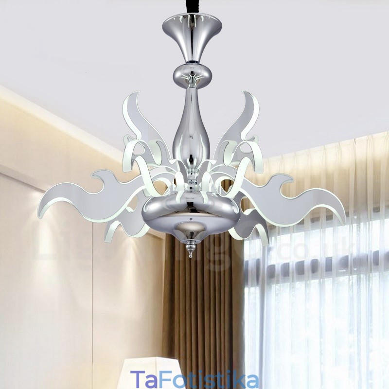 Dimmable Modern Contemporary 9 Light Steel Πολυέλαιος με Ακρυλική Απόχρωση