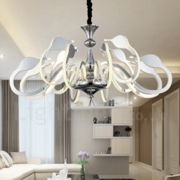 Dimmable Modern Contemporary Πολυέλαιος 12 Light Steel με Ακρυλική Απόχρωση