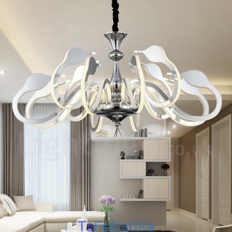 Dimmable Modern Contemporary Πολυέλαιος 12 Light Steel με Ακρυλική Απόχρωση Dimmable Modern Contemporary Πολυέλαιος 12 Light Steel με Ακρυλική Απόχρωση
