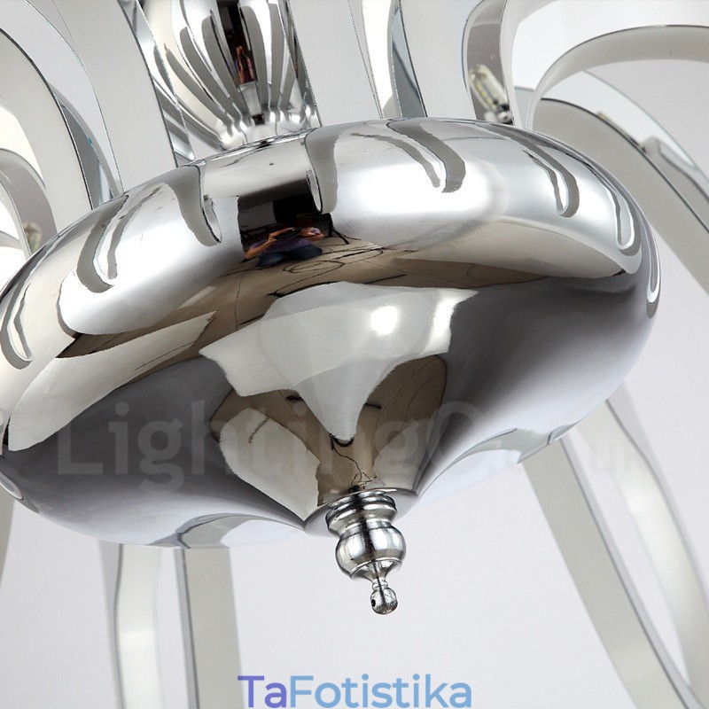 Dimmable Modern Contemporary Πολυέλαιος 12 Light Steel με Ακρυλική Απόχρωση