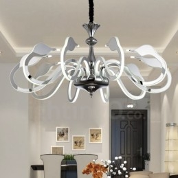 Dimmable Modern Contemporary Πολυέλαιος 10 Light Steel με Ακρυλική Απόχρωση