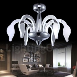 Dimmable Modern Contemporary 6 Light Steel Πολυέλαιος με Ακρυλική Απόχρωση