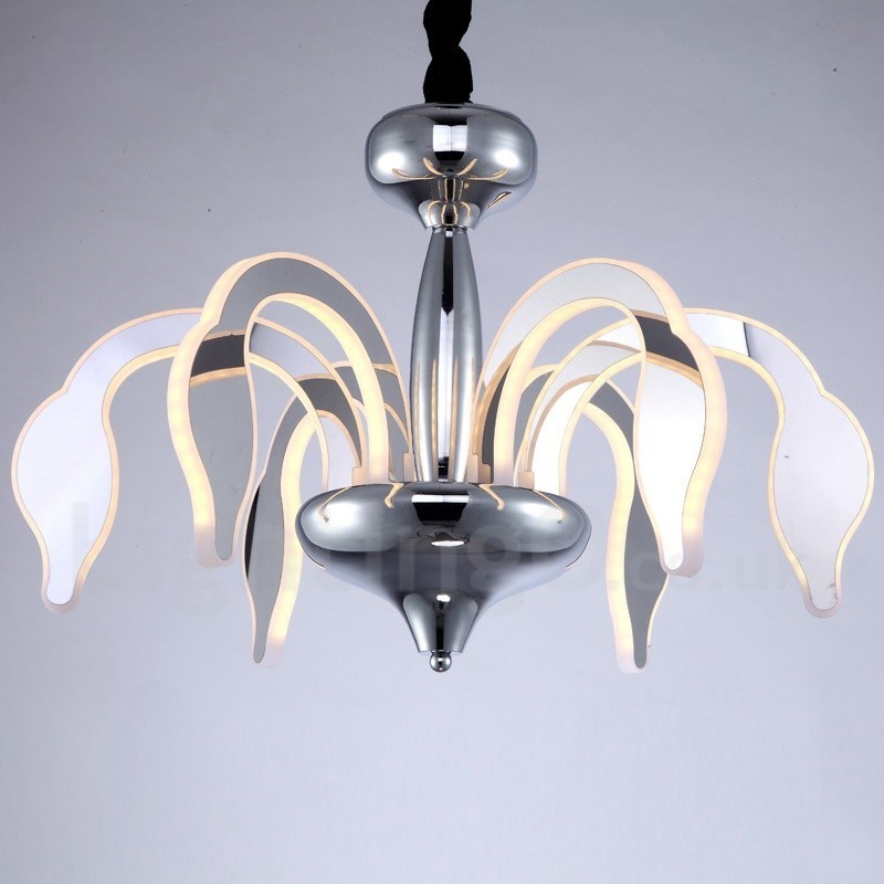 Dimmable Modern Contemporary 6 Light Steel Πολυέλαιος με Ακρυλική Απόχρωση