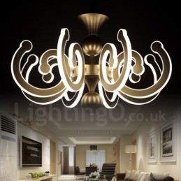 Dimmable Modern Contemporary 8 Light Steel Πολυέλαιος με Ακρυλική Απόχρωση