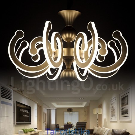 Dimmable Modern Contemporary 8 Light Steel Πολυέλαιος με Ακρυλική Απόχρωση Dimmable Modern Contemporary 8 Light Steel Πολυέλαιος με Ακρυλική Απόχρωση