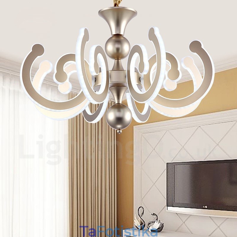 Dimmable Modern Contemporary 8 Light Steel Πολυέλαιος με Ακρυλική Απόχρωση