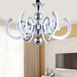 Dimmable Modern Contemporary 8 Light Steel Πολυέλαιος με Ακρυλική Απόχρωση