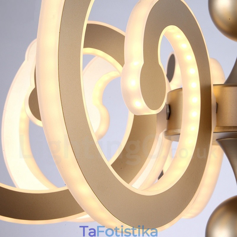 Dimmable Modern Contemporary 8 Light Steel Πολυέλαιος με Ακρυλική Απόχρωση