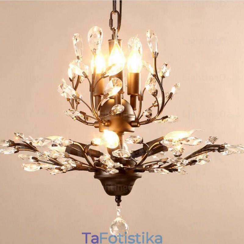 8 Light Country Rustic Πολυέλαιος