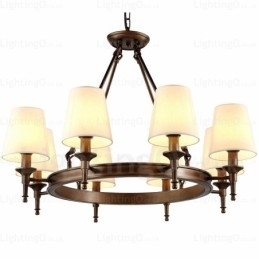 8 Light Nordic Country Ρουστίκ κρεμαστό φωτιστικό με υφασμάτινη απόχρωση