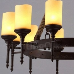 12 Light Country Rustic Vintage ρετρό κρεμαστό φωτιστικό με γυάλινη απόχρωση