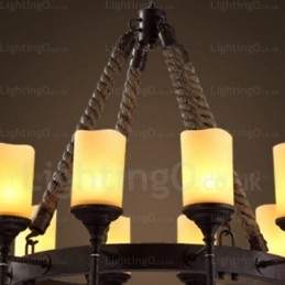 12 Light Country Rustic Vintage ρετρό κρεμαστό φωτιστικό με γυάλινη απόχρωση