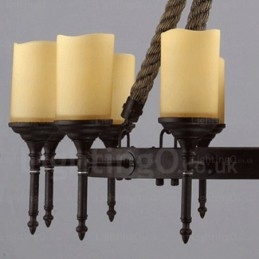 12 Light Country Rustic Vintage ρετρό κρεμαστό φωτιστικό με γυάλινη απόχρωση