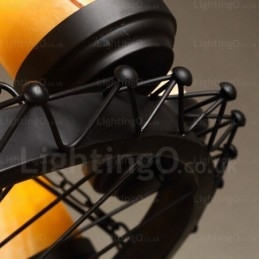 8 Ανοιχτό Country Rustic Vintage ρετρό κρεμαστό φωτιστικό με γυάλινη απόχρωση
