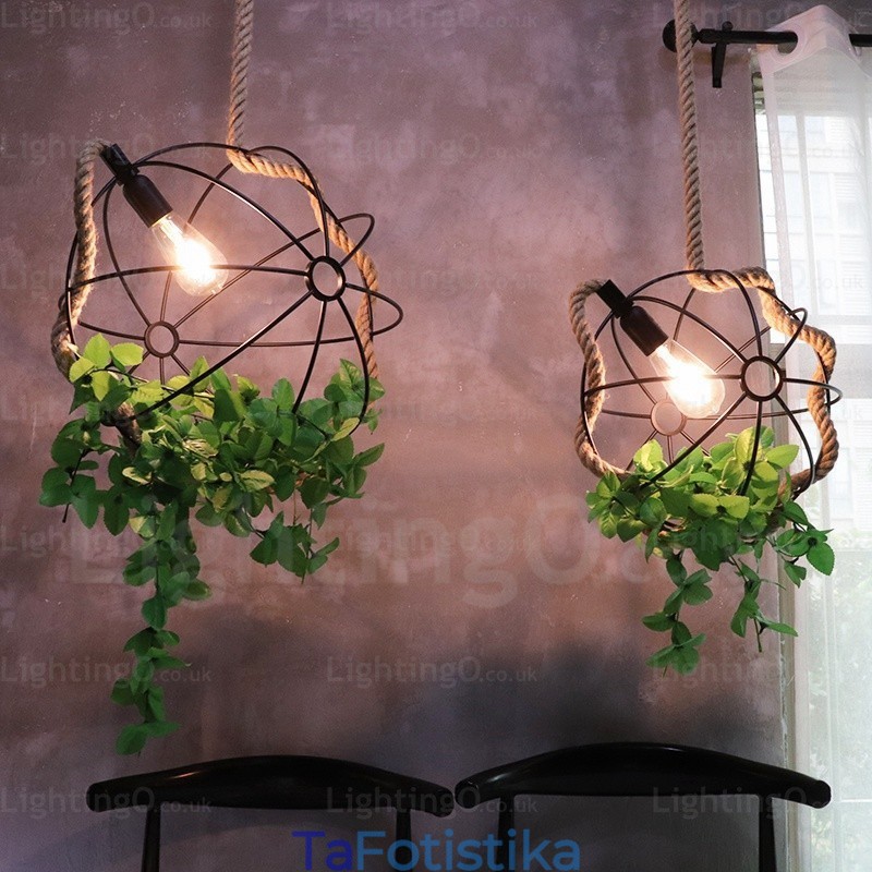 1 Light Country Ρουστίκ Vintage Ρετρό Κρεμαστό Φωτιστικό