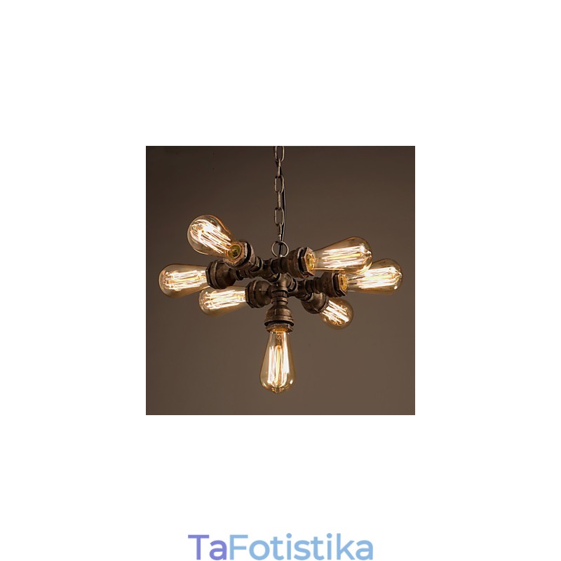 Rustic Lodge Vintage ηλεκτρολυμένος μεταλλικός πολυέλαιος