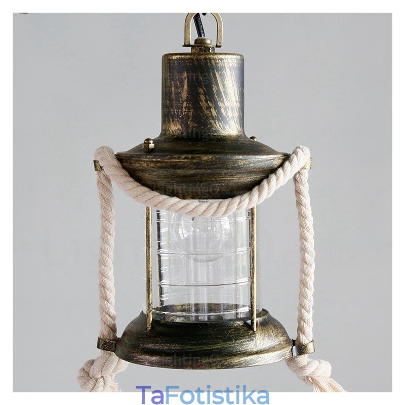 2 Ανοιχτό Country Rustic Vintage ρετρό κρεμαστό φωτιστικό με γυάλινη απόχρωση