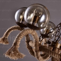 6 Ανοιχτό Vintage ρετρό κρεμαστό φωτιστικό με γυάλινη απόχρωση