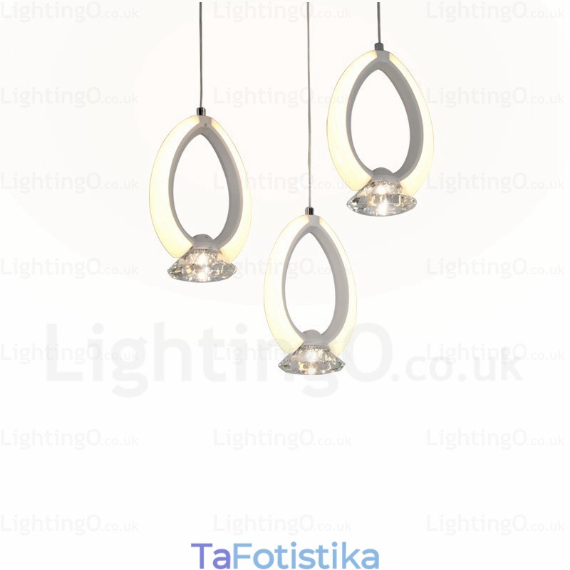 1 Ανοιχτό Μοντέρνο Σύγχρονο Κρεμαστό Φωτιστικό με Κρυστάλλινη Απόχρωση