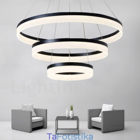 Wi Fi Smart Dimmable 3 Rings Μοντέρνο μοντέρνο κρεμαστό φωτιστικό με ακρυλική απόχρωση Wi Fi Smart Dimmable 3 Rings Μοντέρνο μοντέρνο κρεμαστό φωτιστικό με ακρυλική απόχρωση