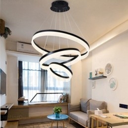 Wi Fi Smart Dimmable 3 Rings Μοντέρνο μοντέρνο κρεμαστό φωτιστικό με ακρυλική απόχρωση
