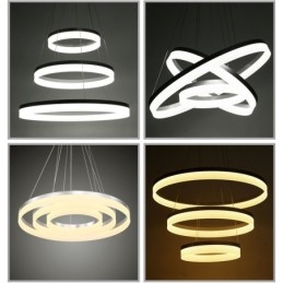 Wi Fi Smart Dimmable 3 Rings Μοντέρνο μοντέρνο κρεμαστό φωτιστικό με ακρυλική απόχρωση